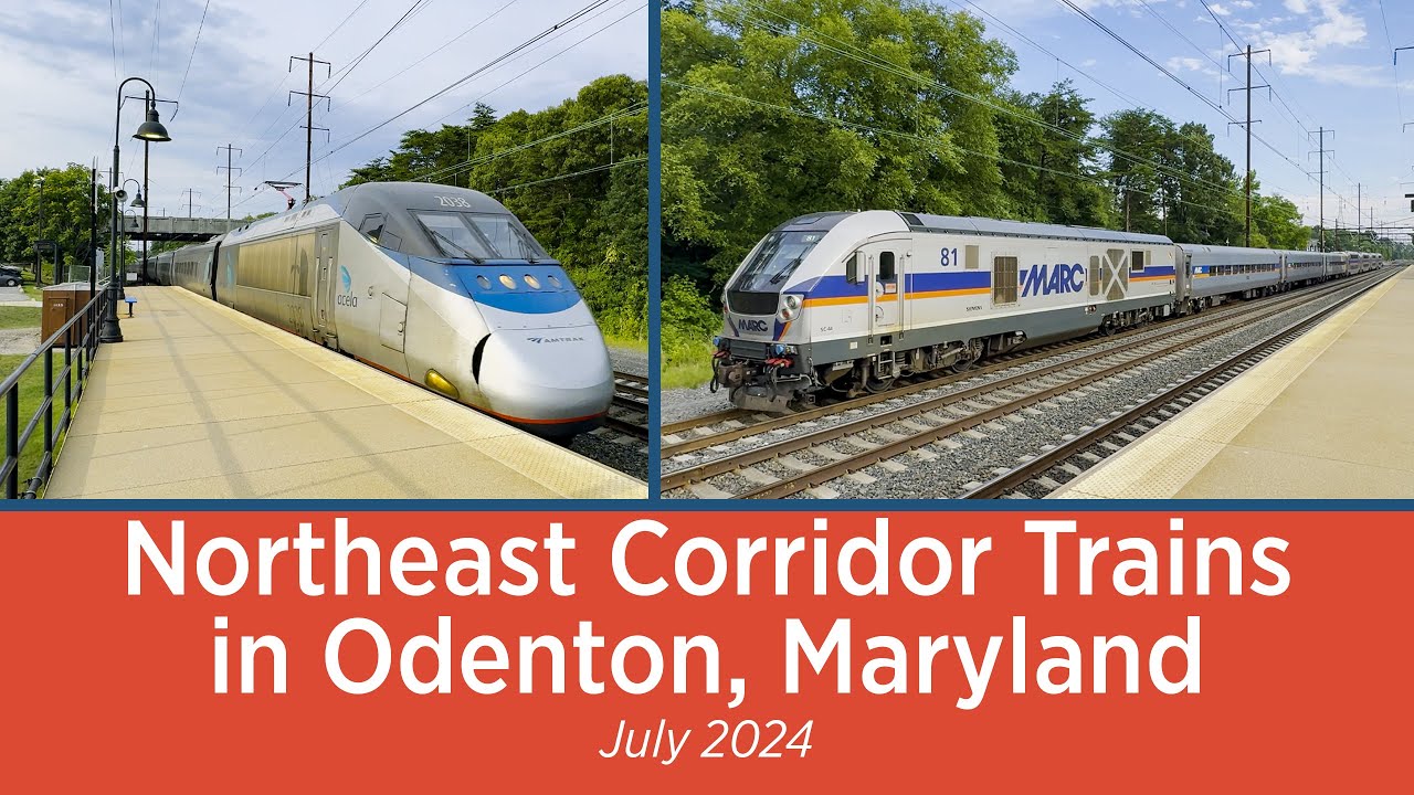 Northeast Corridor Trains in Odenton, Maryland - July 2024