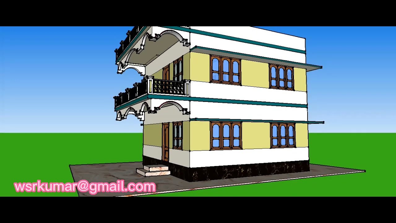25 x 25 feet simple house plan 3d