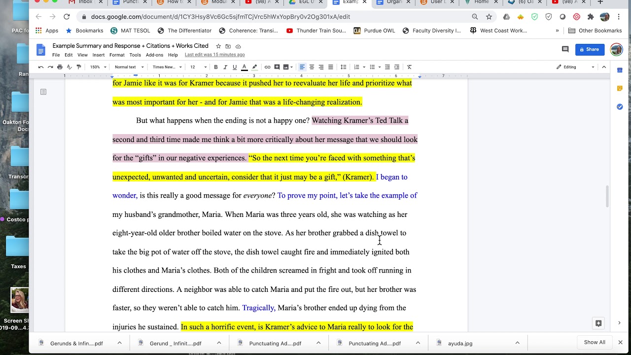 Analyzing the Example Summary Response essay