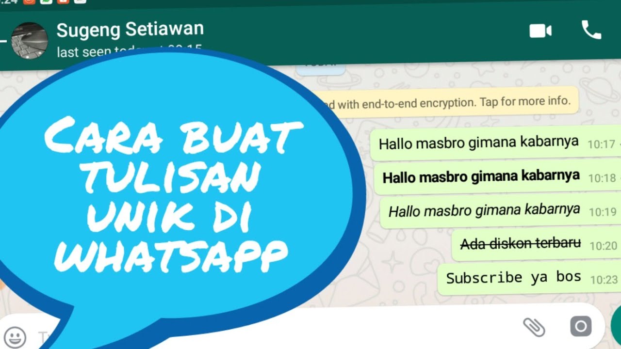 cara membuat tulisan unik di whatsapp miring tebal coret terbalik berwarna