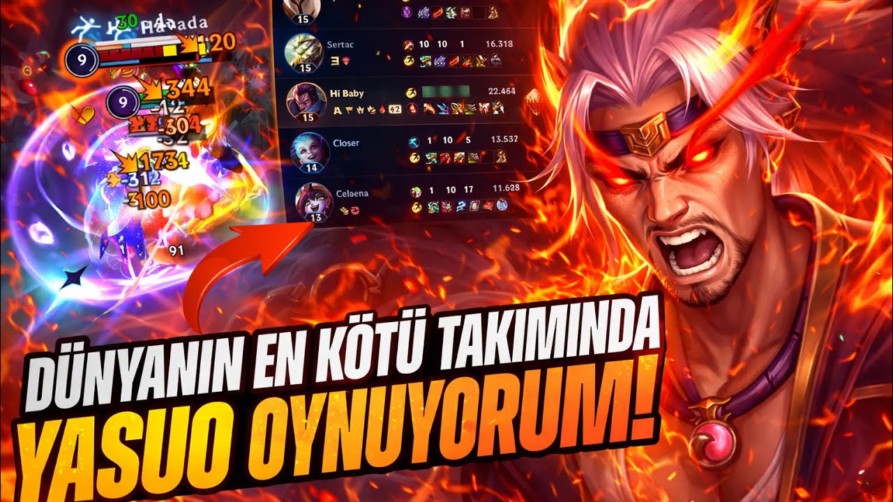 Evrenin En LOSER Takımına Kazandırmaya Çalışıyorum! - Wild Rift Yasuo