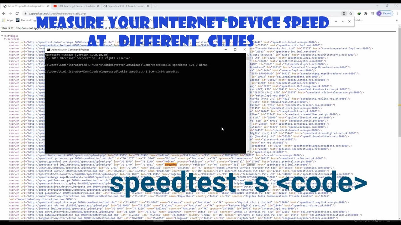 Measure your Internet Speed to each City  ||  internet speed of your internet device at other cities
