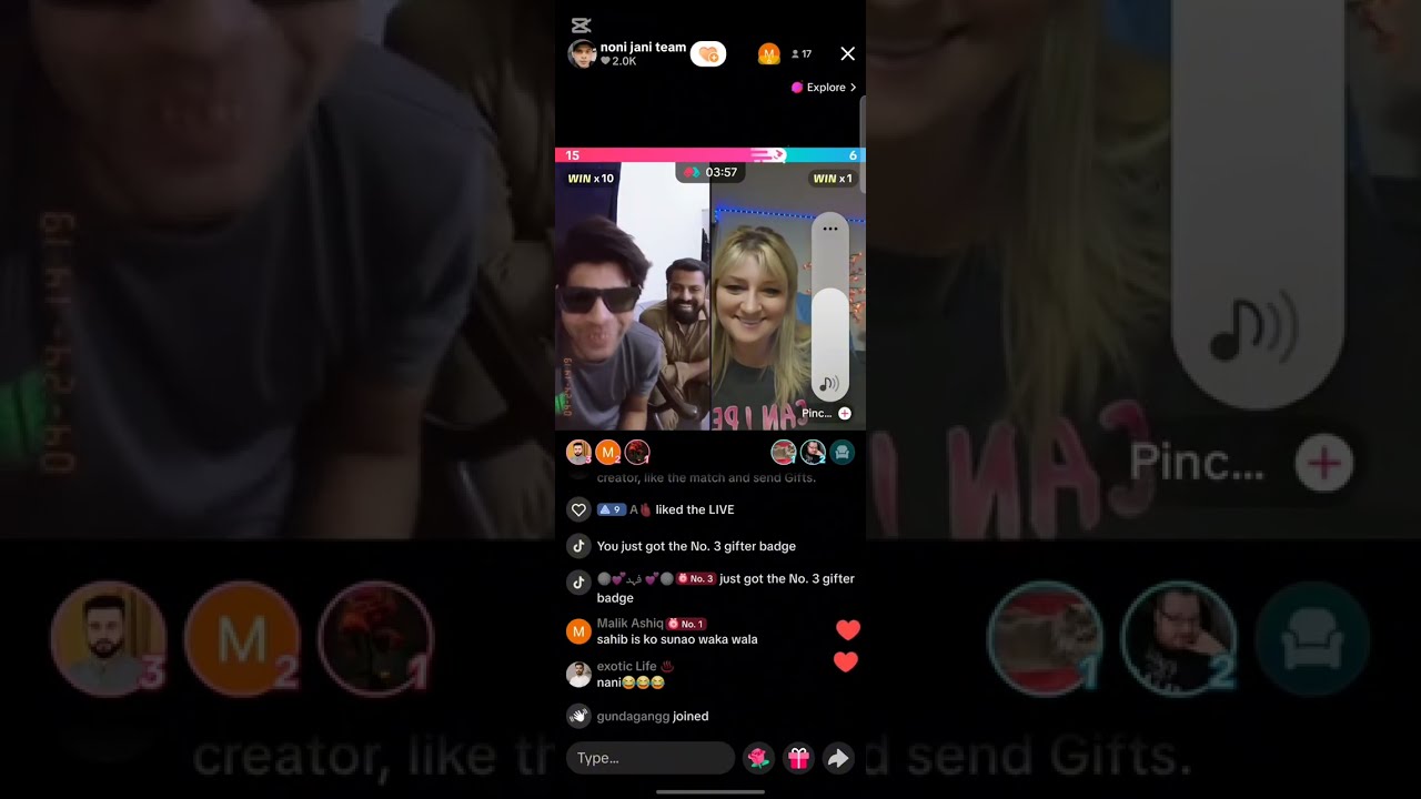 Noni Cheni TikTok live match with foreigners | Sajjad jani team TikTok live Part 1