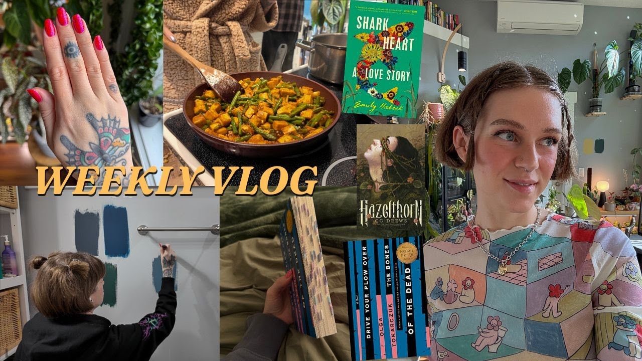 just sad girl things 🦈🖤🌧️ new fave books, cook w me, & I got more paint samples lol