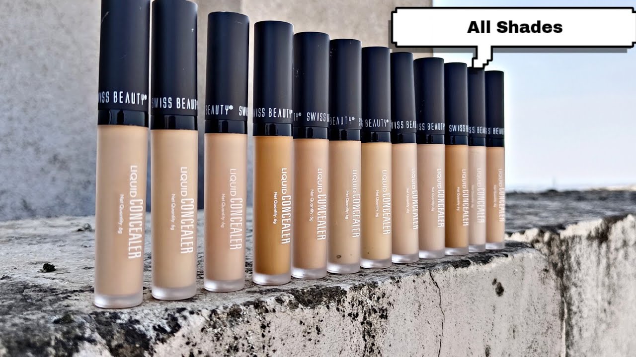 Swiss beauty Liquid Concealer All Shades Swatches|| #swissbeauty