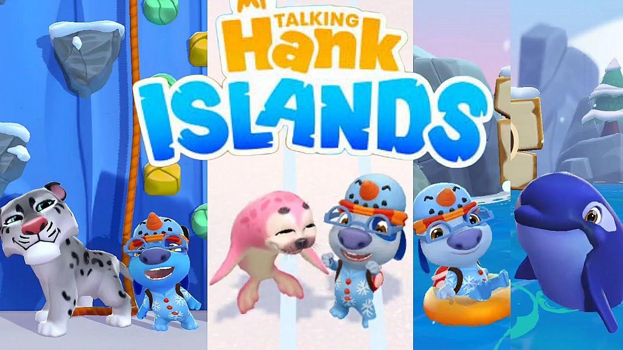 My Talking Hank islands New outfit & ice Islands unlocked Gameplay Android ios