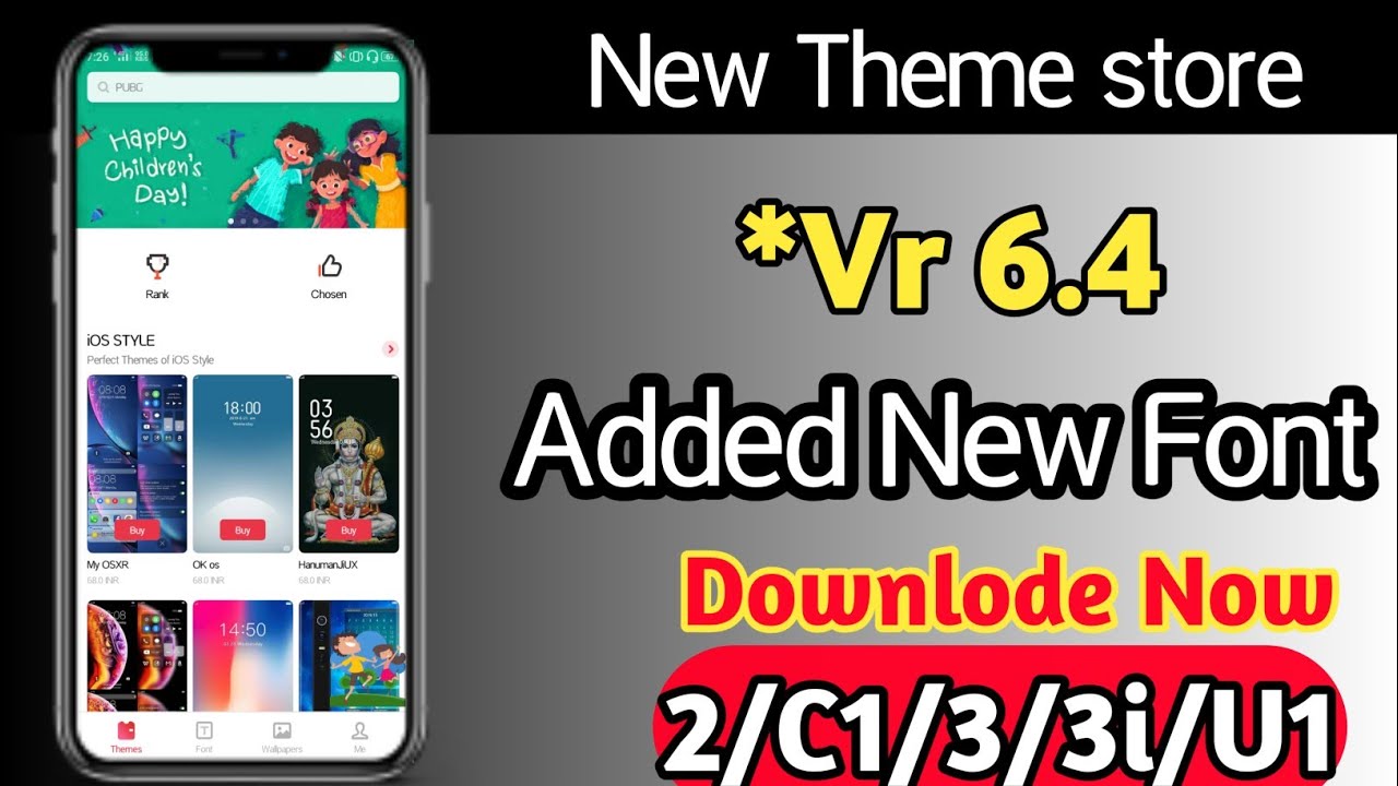 Realme Theme Store Version 6.4 On Realme 2/C1/3/3i/U1 | New Font Update