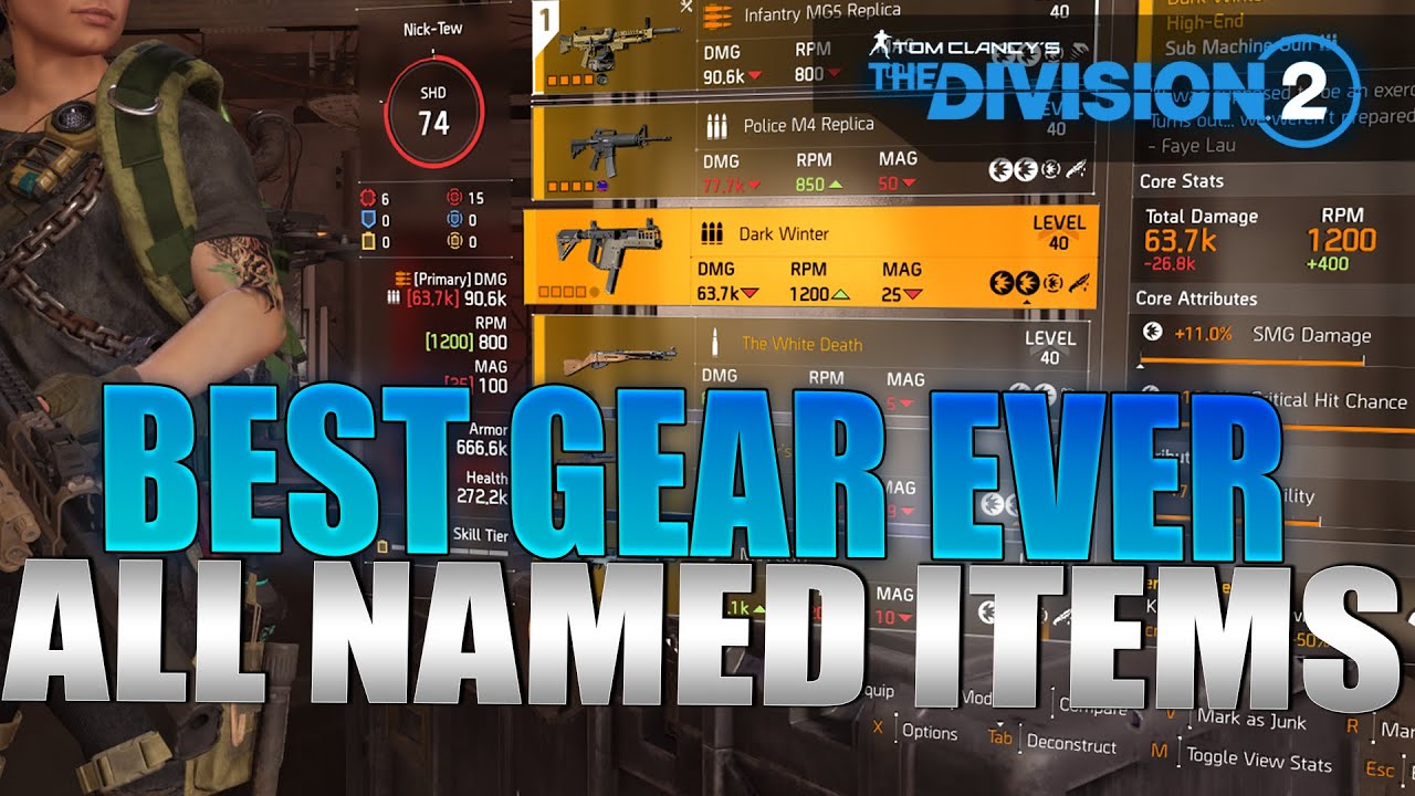 The Division 2 - Best Gear Ever! All Named Items & How To Get Them