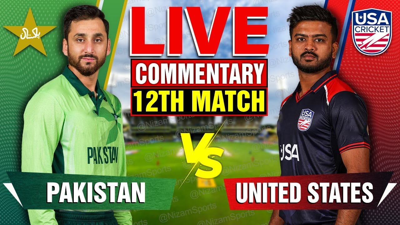 🔴Live: Pakistan vs United States | 12th Match | Live Cricket Score & Commentary