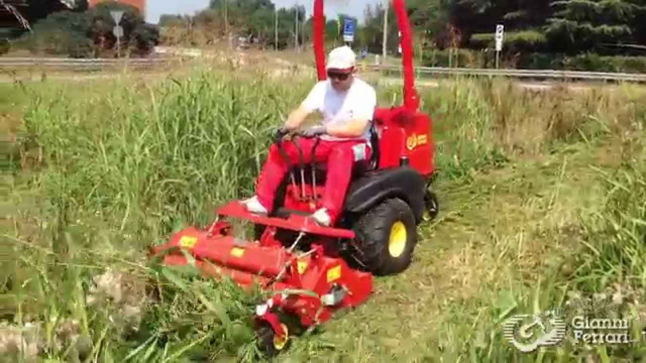 Gianni Ferrari Turbo Z zero turn ZTR cutting tall grass and weeds with flail mower