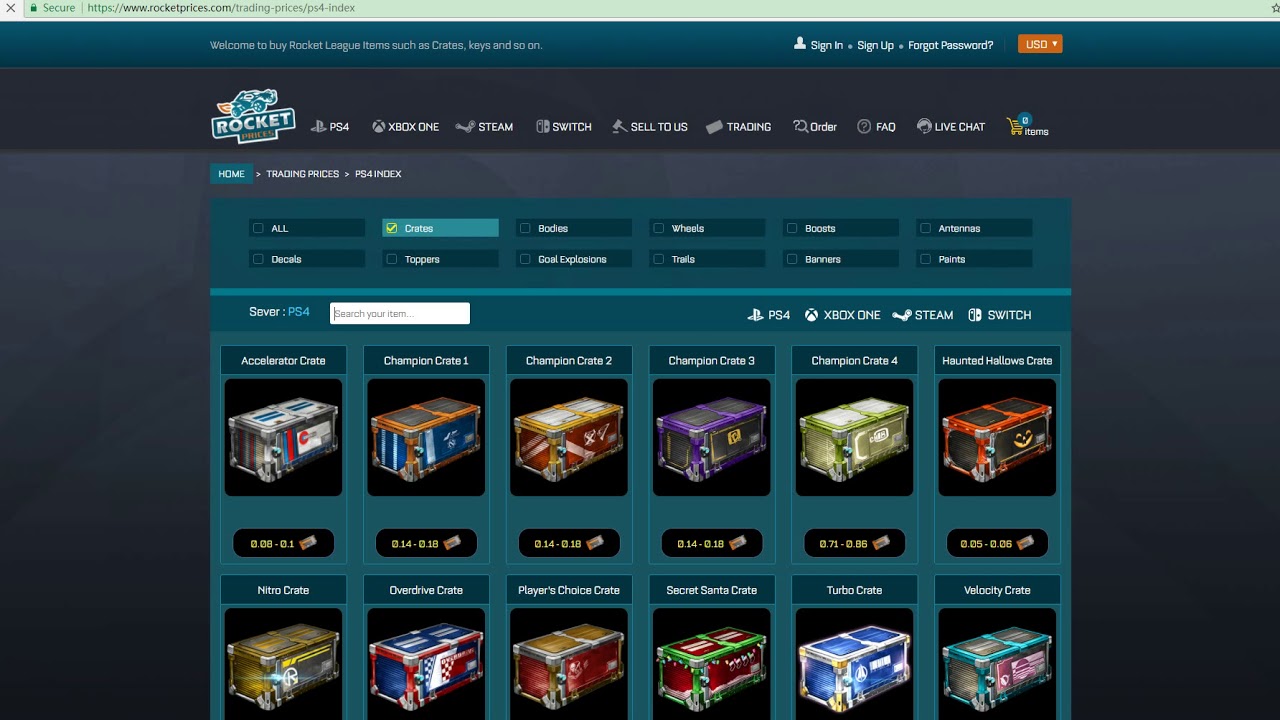How To Check Rocket League Prices - RocketPrices.Com