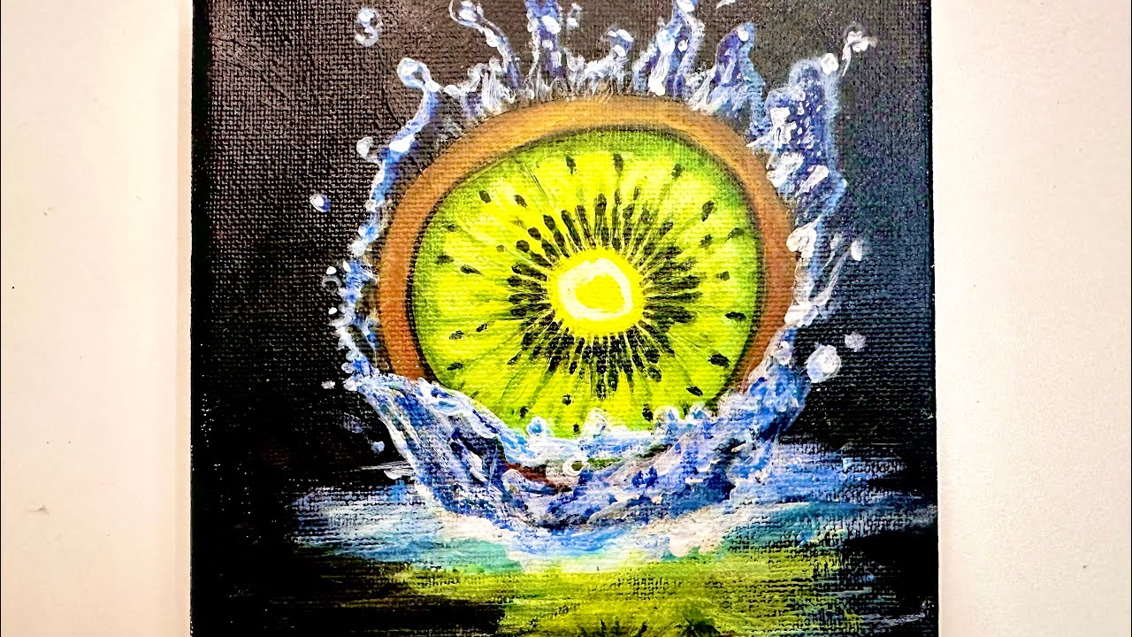 REALISTIC  KIWI 🥝  PAINTING | Kiwi Splash 🥝💦 
