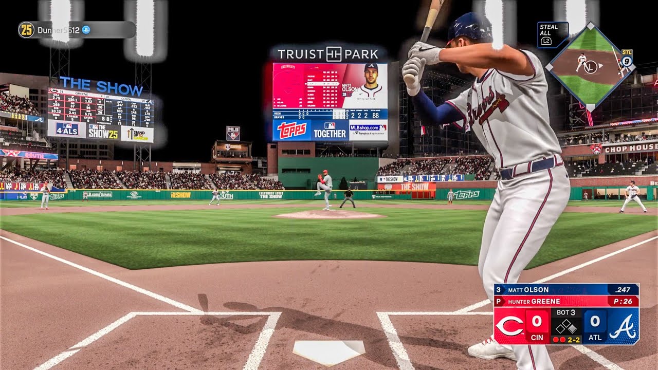 Braves против Reds &mdash; онлайн-геймплей MLB The Show 25 на PS5