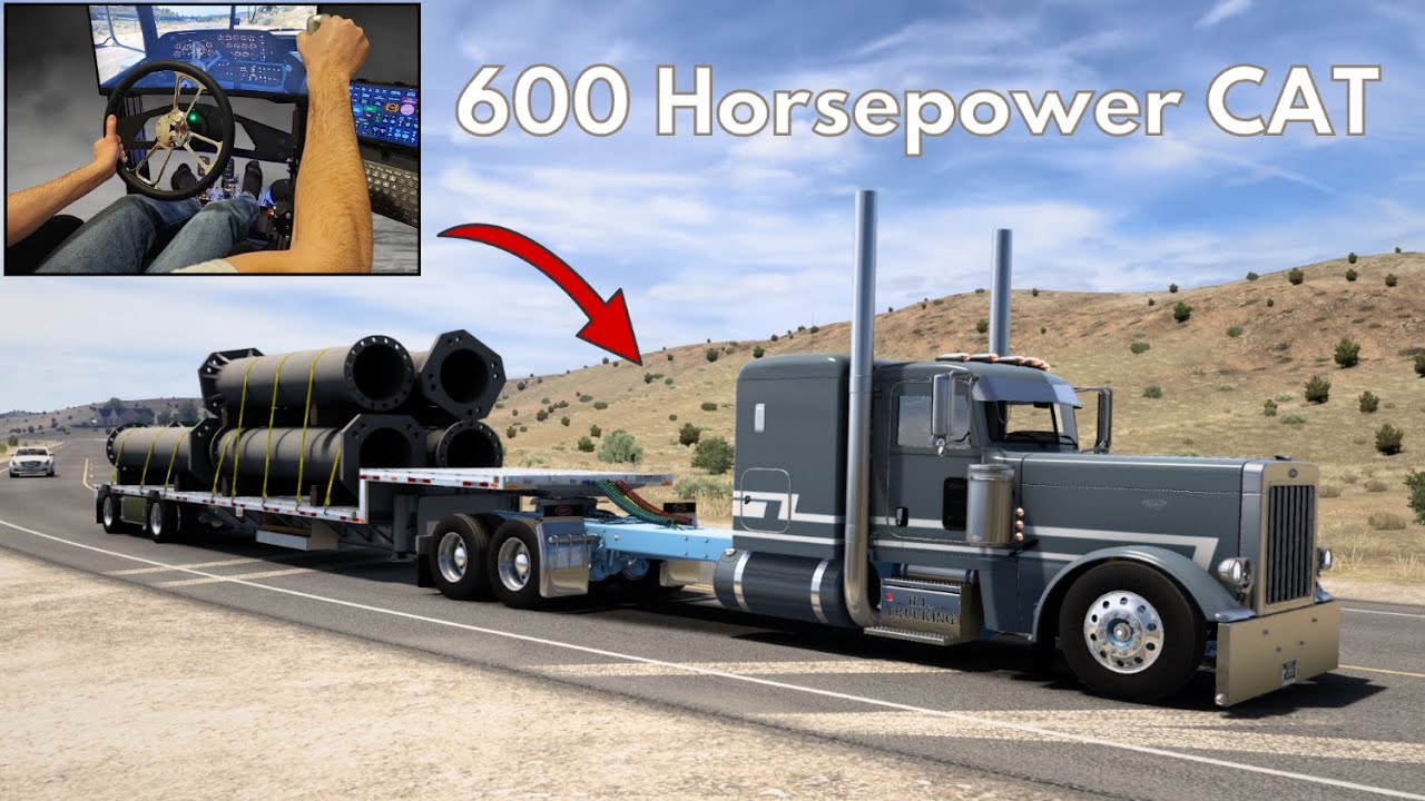 Hauling Heavy Pipe Through the Mountains - (Peterbilt 389) - American Truck Simulator