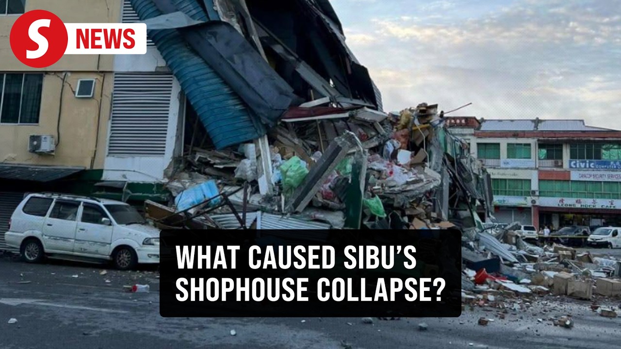 Shophouse collapses in Sibu