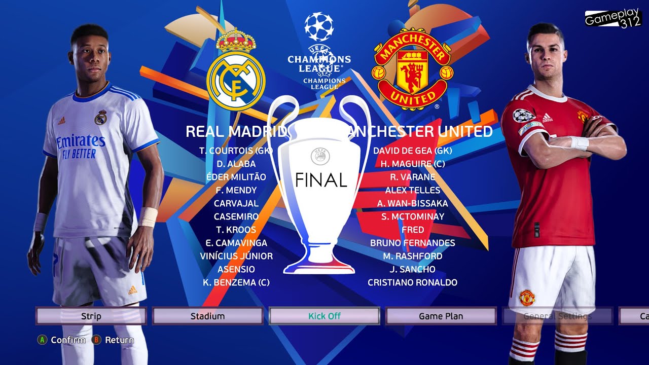 PES 2021 - Real Madrid vs Manchester Uinted - Final UEFA Champions League UCL 2021/2022 - eFootball
