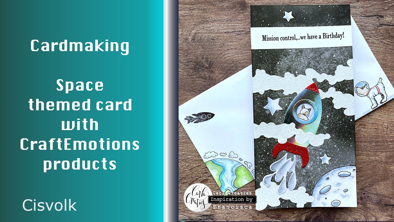 @Carla Creaties CraftEmotions Space birthday card | Inspiration by Francisca | @CISVOLK