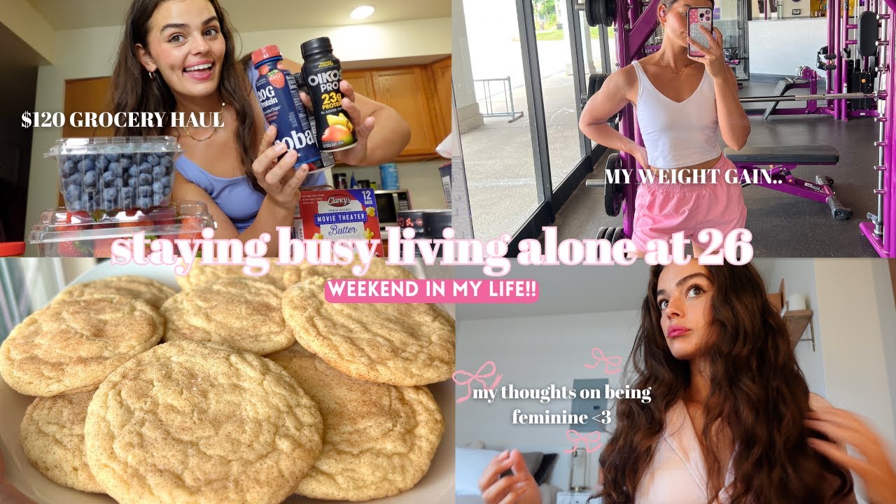 LIVING ALONE VLOG: my weight gain, $120 grocery haul, being feminine, friends + snickerdoodle recipe