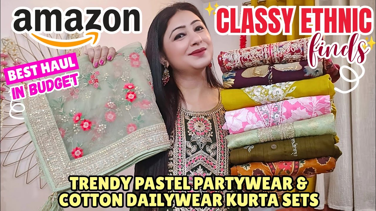 Amazon Kurta Set Haul 😍 Stylish Perfect Partywear Anarkali Suit, New Office wear Kurti Set 😍 80%OFF