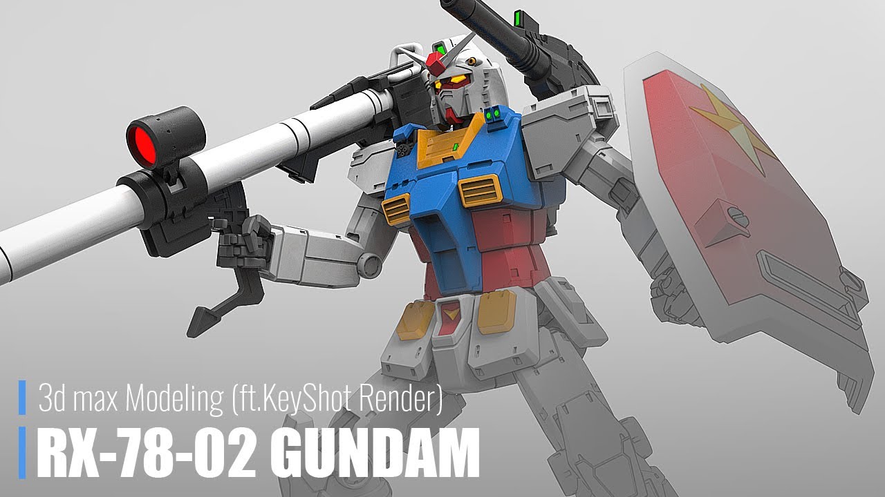 GUNDAM RX-78-02 3ds max Modeling (ft.KeyShot Render) #3dsmax#hardsurface#modeling