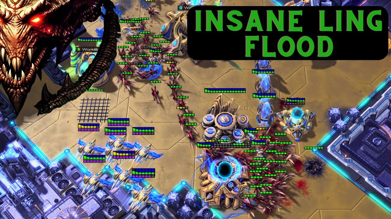Insane Late Game Ling Flood! StarCraft 2 Gold PvZ Cast: MatchaManiac (P) vs ALepidoptera (Z)