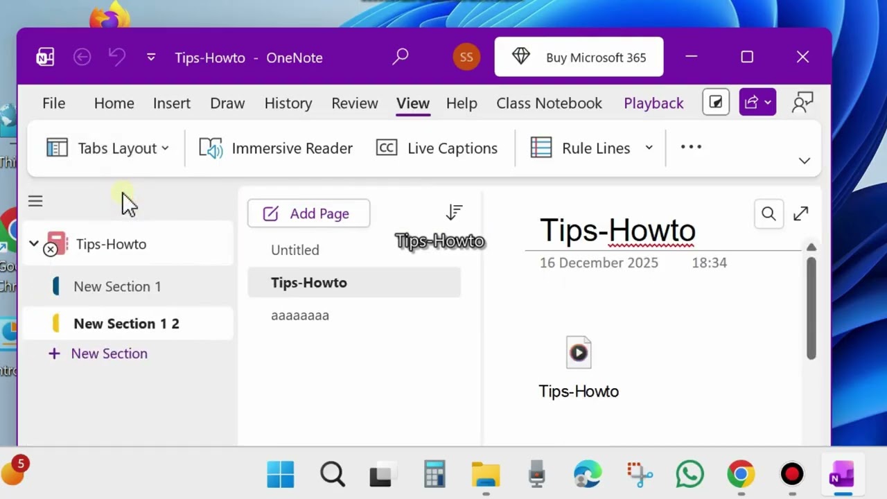 Изменение положения вкладок в OneNote | Левая, верхняя и вертикальная вкладки