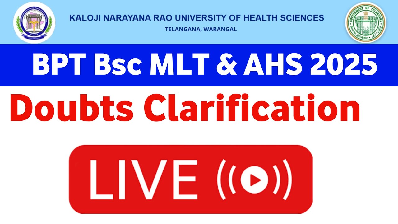 Knruhs Bsc MLT BPT allied courses Live