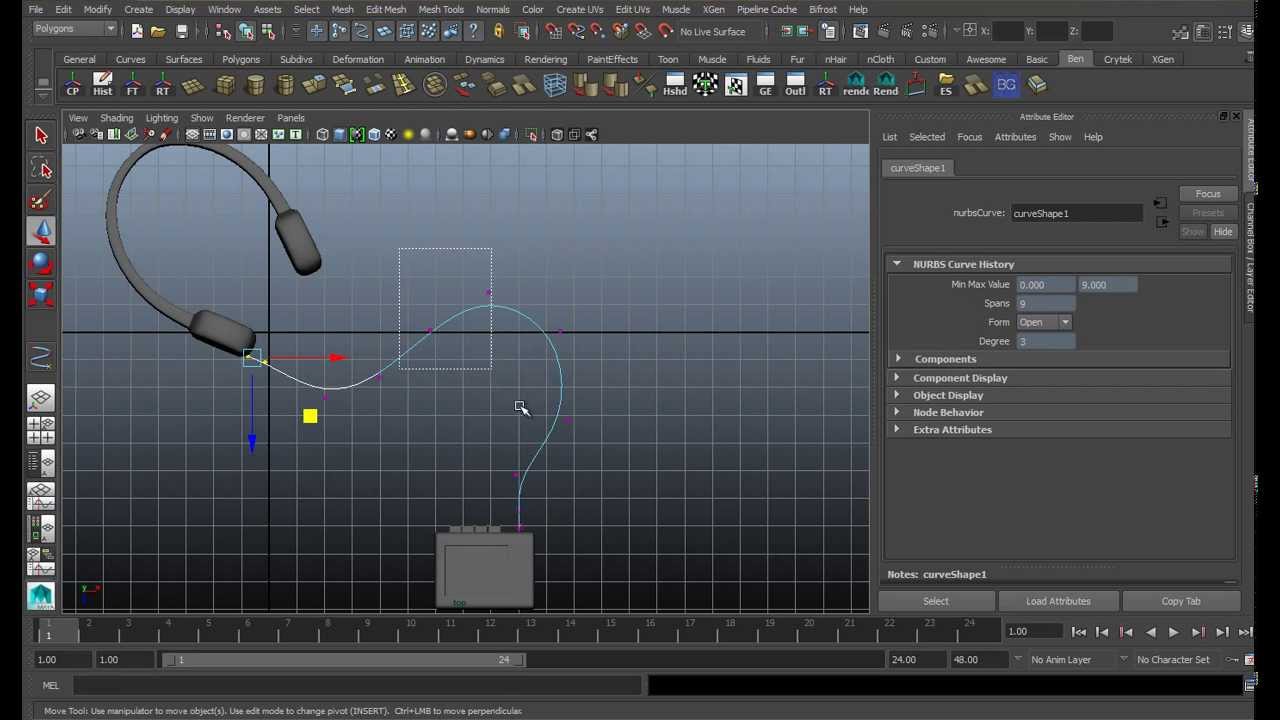 Creating cables with curves in Maya