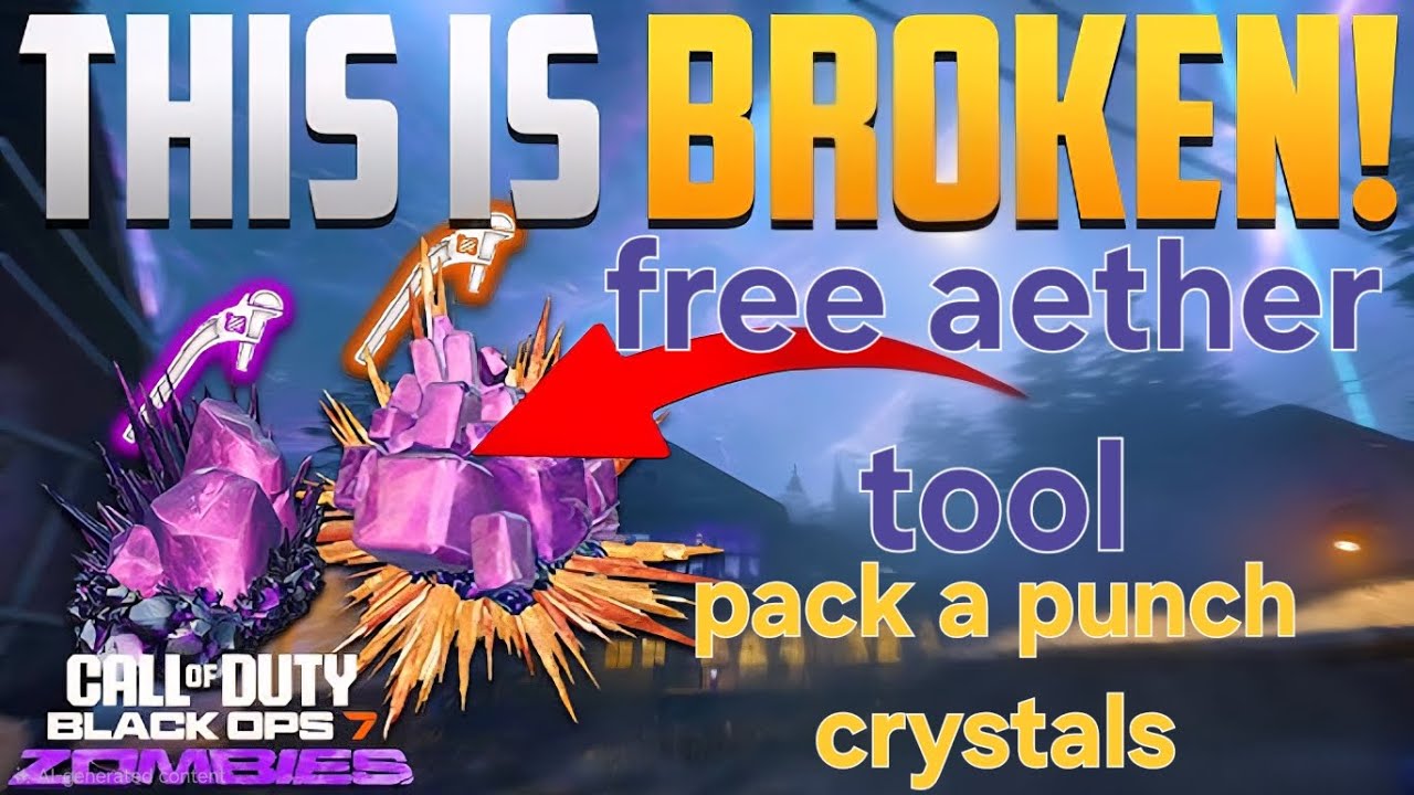 Bo7 zombies (SURVIVAL MODE) how to get free aether tool 🔧 and packa punch crystals 🔮 GUIDE 