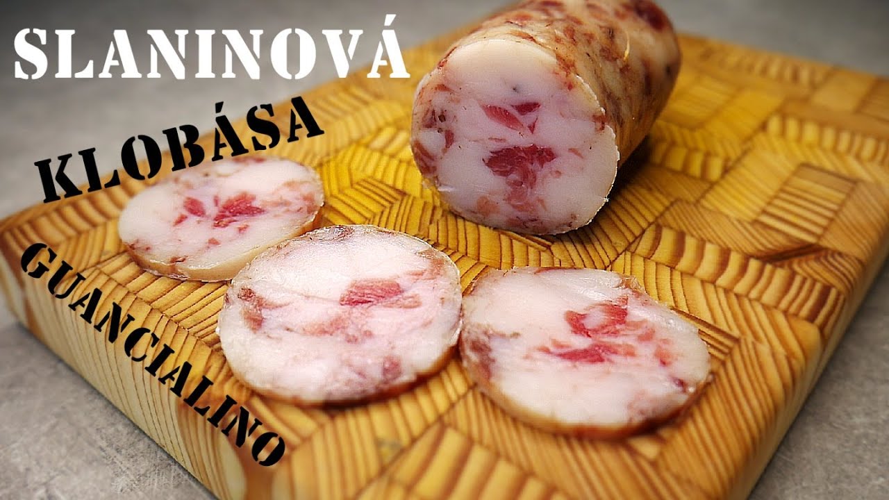 Guancialino (slanina v klobáse) - sušený vepřový lalok | Domácí sušené maso | Chatař v kuchyni