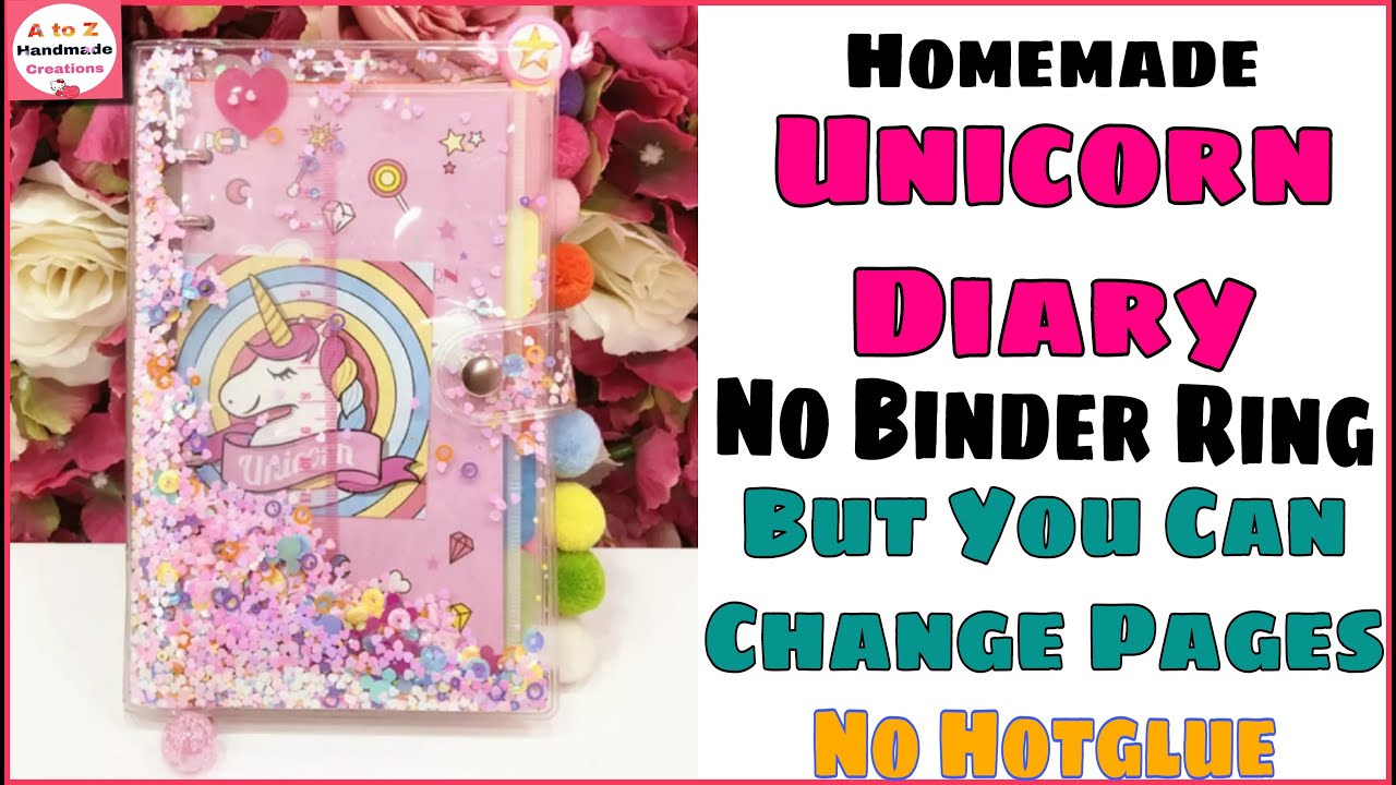 how to make unicorn diary/diy unicorn craft/DIY unicorn notebook/ easy unicorn diary decoration