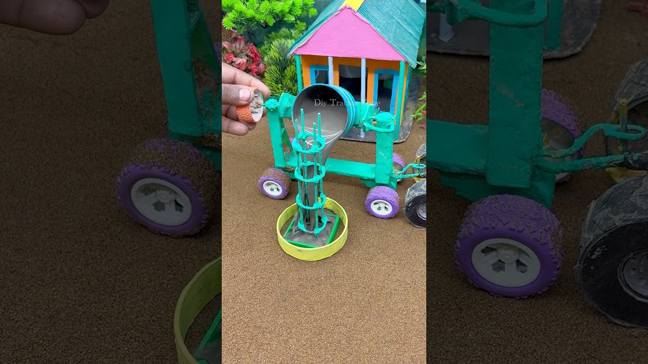 😱 Mini Tractor Making Cement Pillar | Amazing Real Working DIY Machine #shorts #youtubeshorts