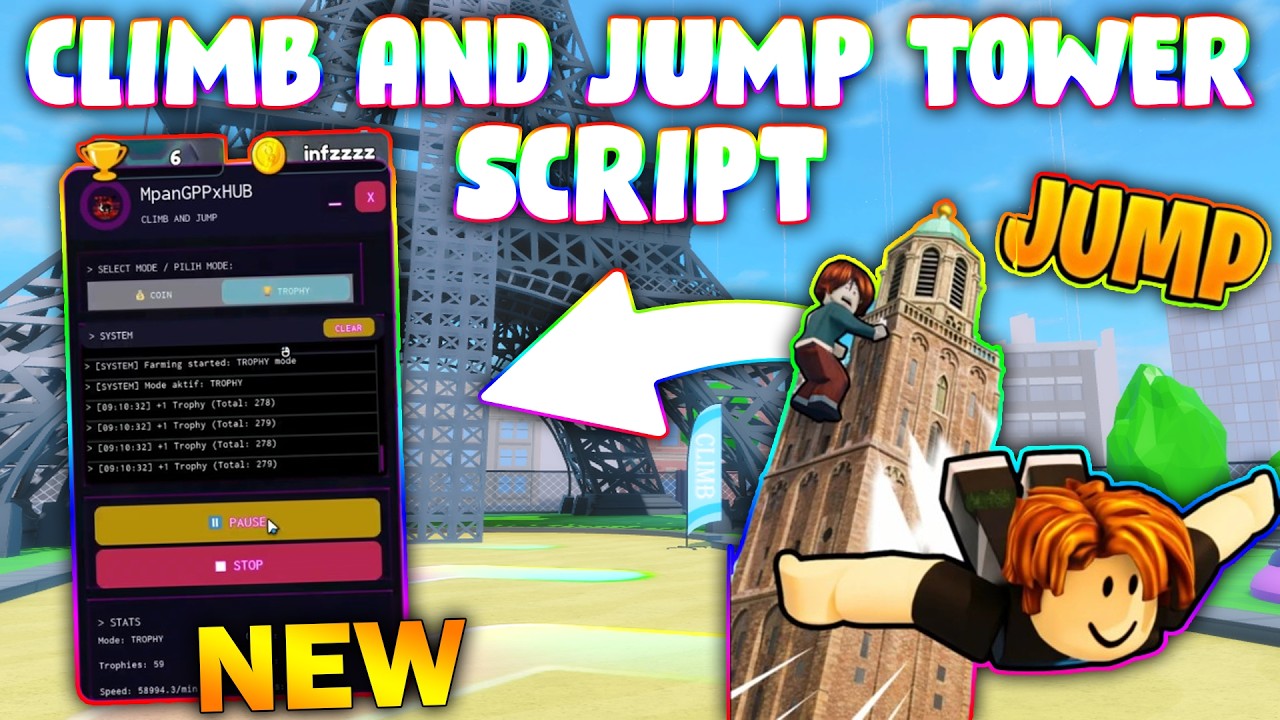 *NEW* Climb and Jump Tower Script (PASTEBIN 2026) (AUTO COINS ,AUTO WINS ,AUTO HATCH )