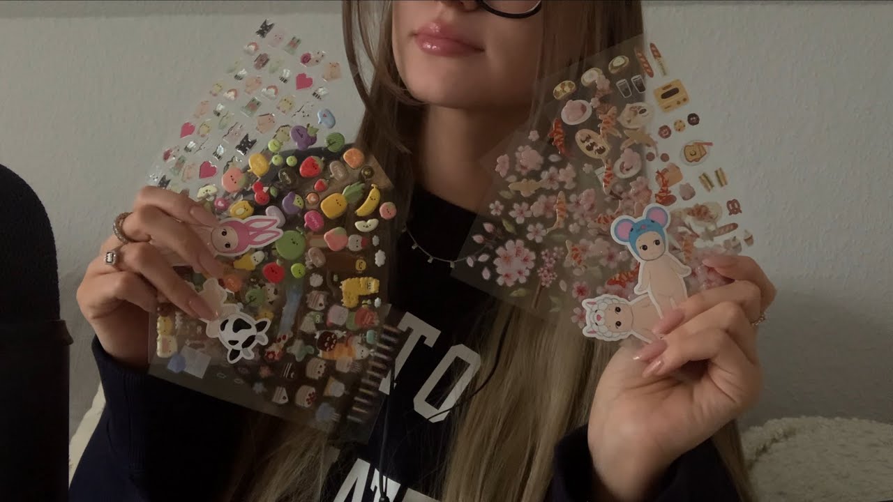 asmr aesthetic sticker haul + muji planner flip through | sticky tapping, turning pages, rambling 💤🎧