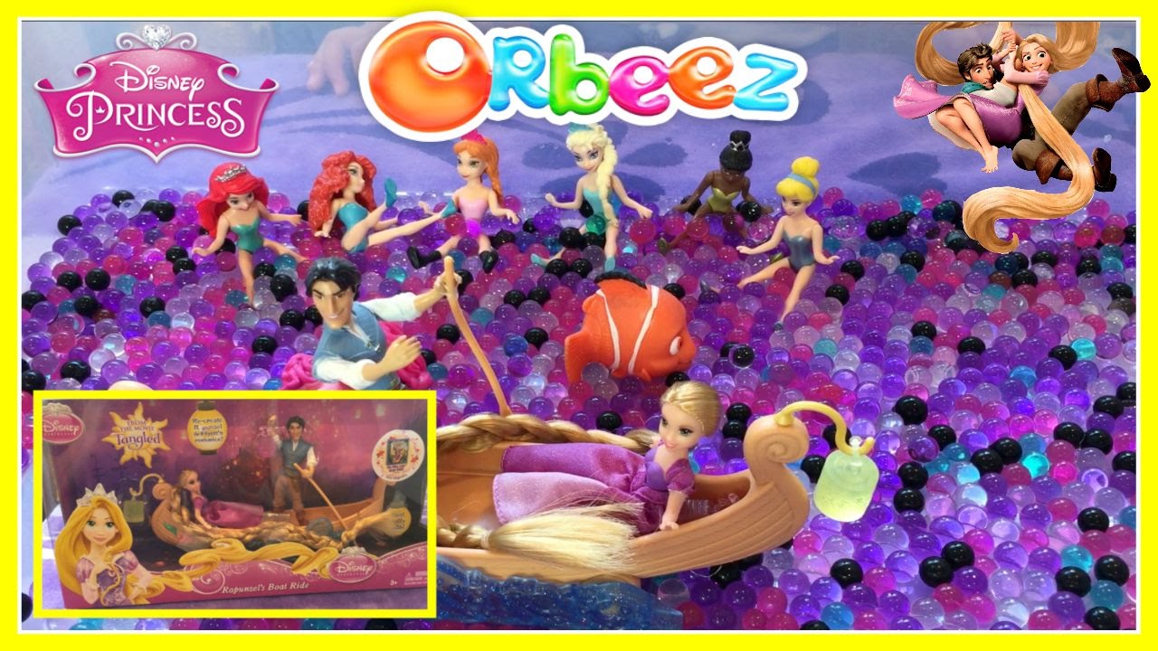 Rapunzel's Orbeez Boat Ride with Disney Princess Magiclips Elsa, Anna, Ariel and Pinkie Pie, NEMO
