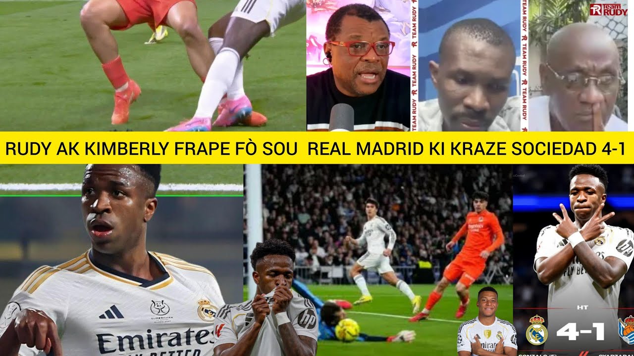 Rudy ak kimberly frape fò sou match Real Madrid kraze sociedad 4-1 & liga gen gwo pwoblem. arbitre