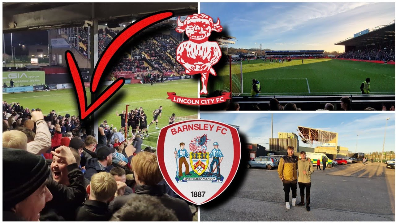 1800 AWAY FANS GO CRAZY + 88TH MINUTE EQUALISER!/ Lincoln Vs Barnsley Vlog!