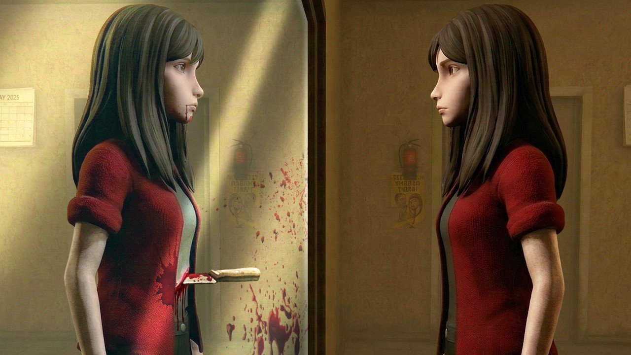 거울을 보고 대칭을 맞춰야 하는 공포게임 (MERROR)