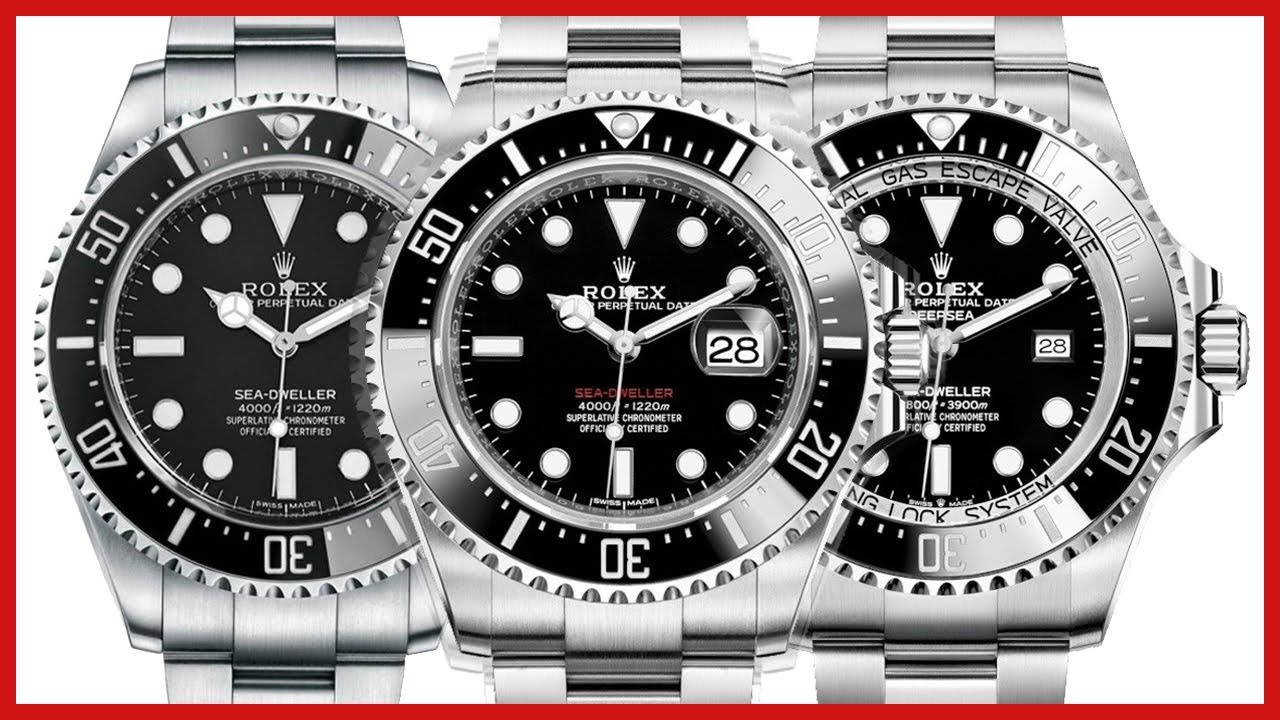 ▶ Rolex Sea-Dweller 40mm VS Sea-Dweller 43mm VS Deepsea, Black Ceramic, Steel - COMPARISON