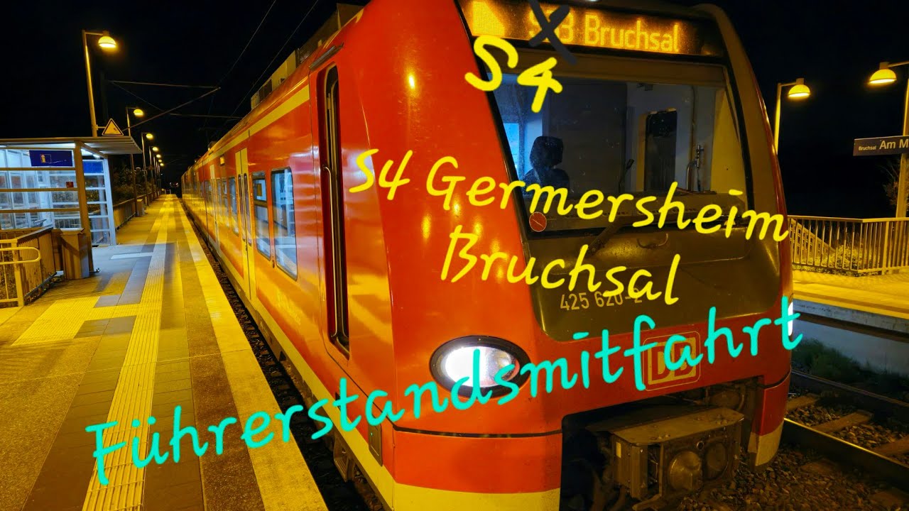 Führerstandsmitfahrt S4 von Germersheim nach Bruchsal Hbf [Germany - Train cab ride]