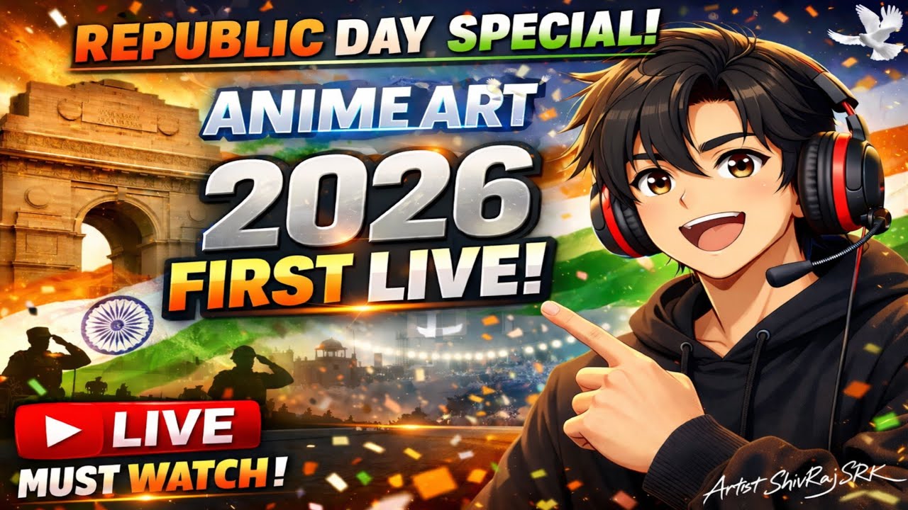 Anime Art Live 🇮🇳 | Republic Day Special | 2026 First Live 🎨🔥Artist ShivRajSRK is live