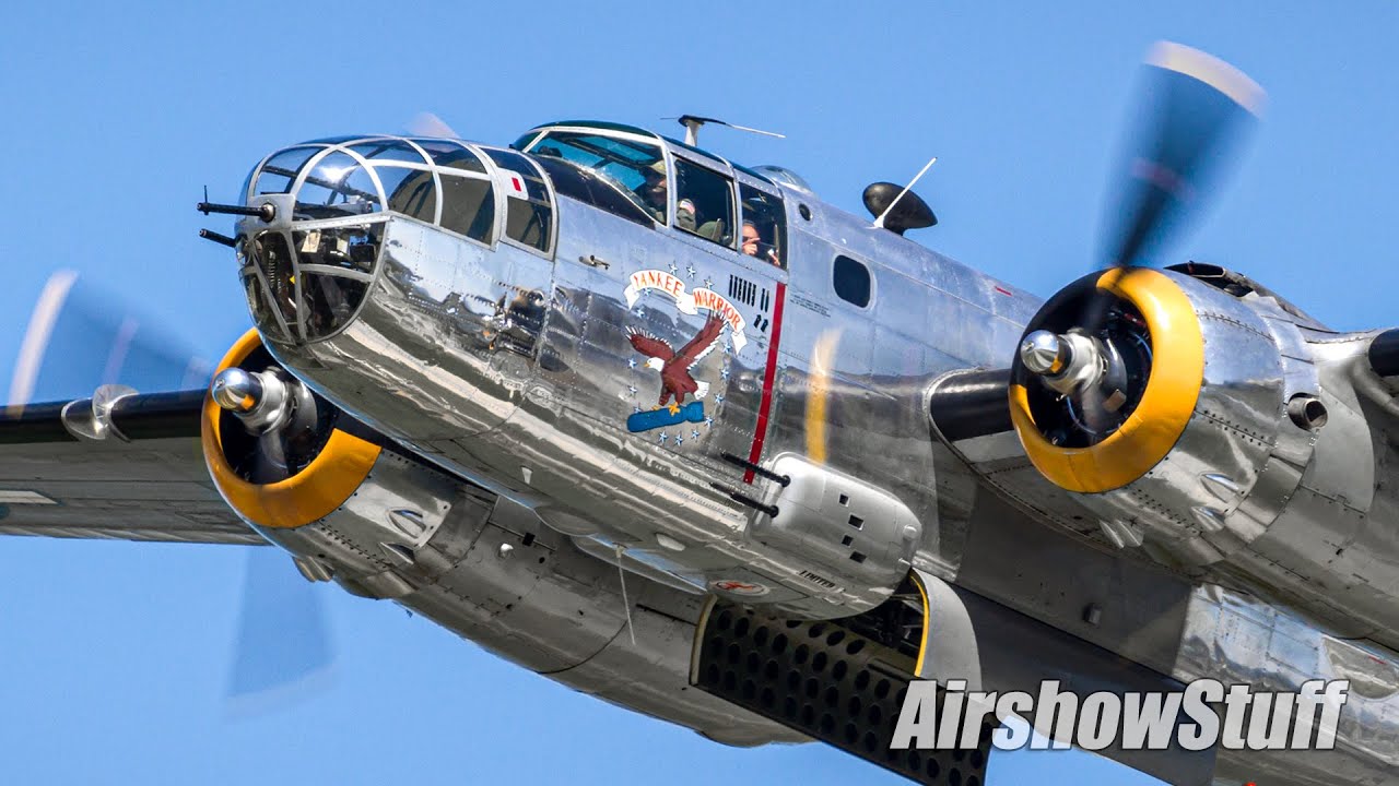 B-25 Mitchell Low Flybys - No Music! - Yankee Air Museum