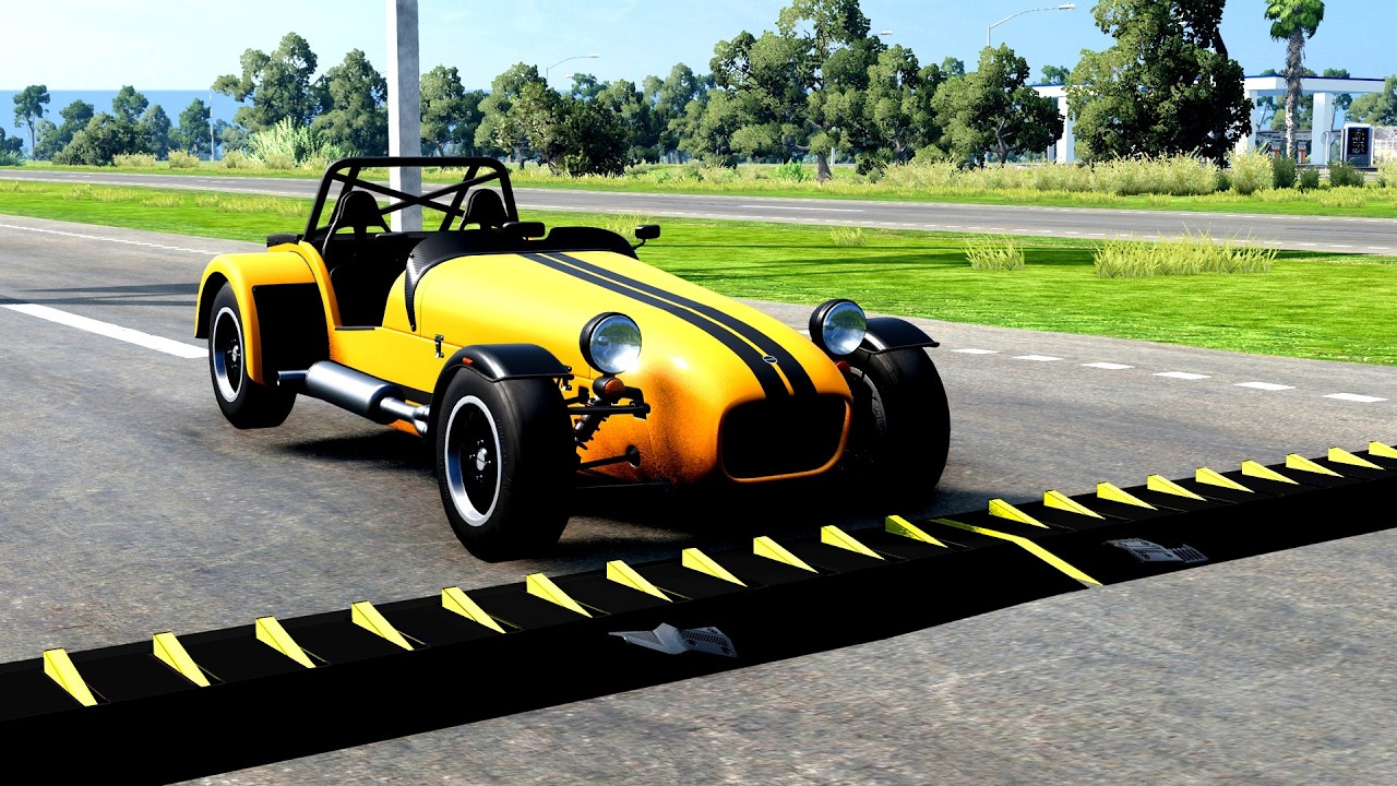 Massive Spike Strip Pileup Car Crashes 