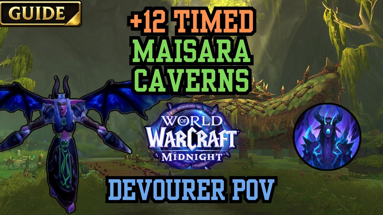 +12 Maisara Caverns TIMED (Full Dungeon Guide) | Devourer DH POV | Season 1 Midnight
