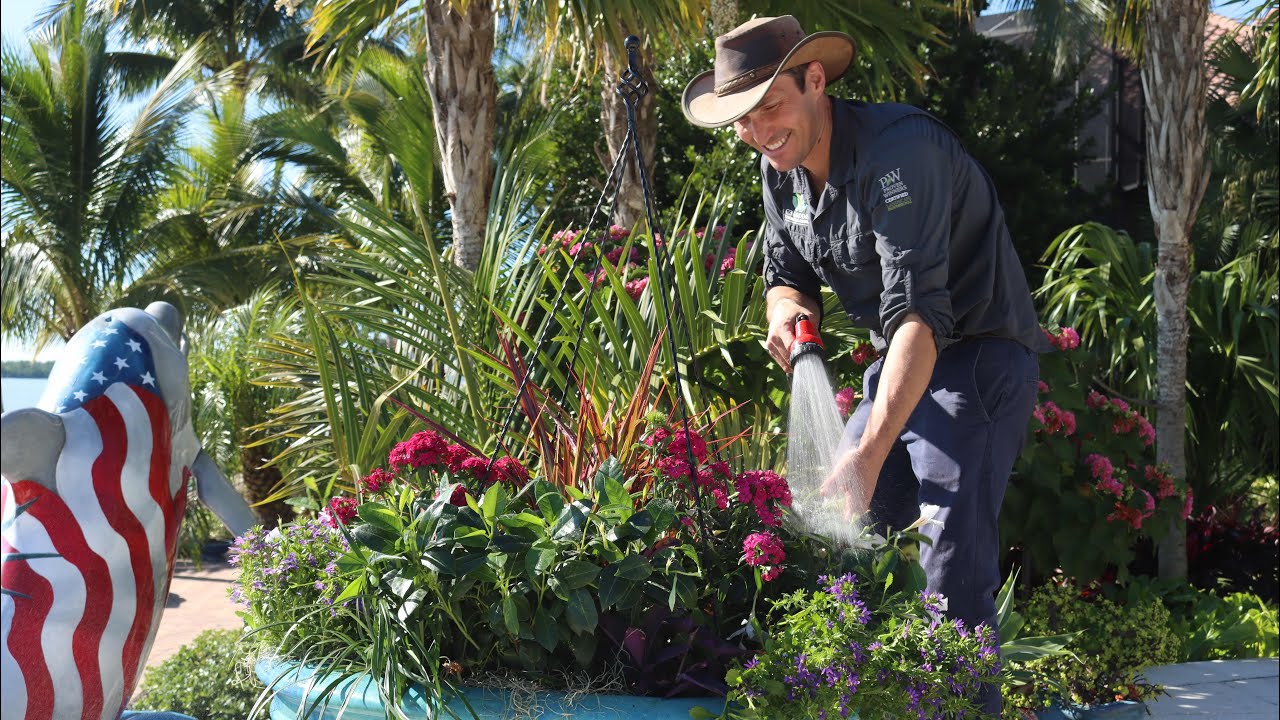 Planting A Container Collection at a Gorgeous Marco Island Oceanside Home