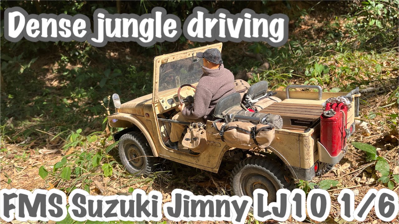 RC FMS Suzuki Jimny LJ10 1/6 figure off road Dense jungle driving