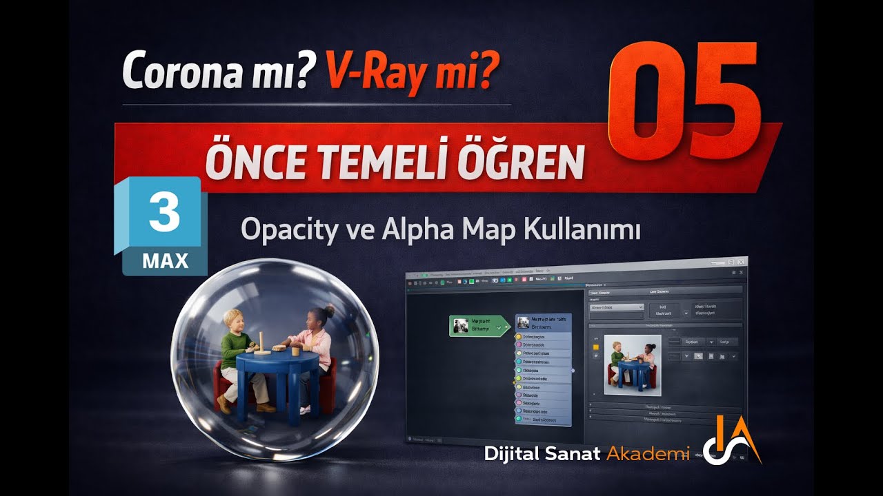 3ds Max l Opacity ve Alpha Map Kullanımı l 05