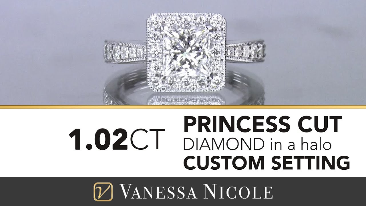 PRINCESS CUT DIAMOND ENGAGEMENT RING |  Princess Cut Halo Engagement Ring for Cynthia