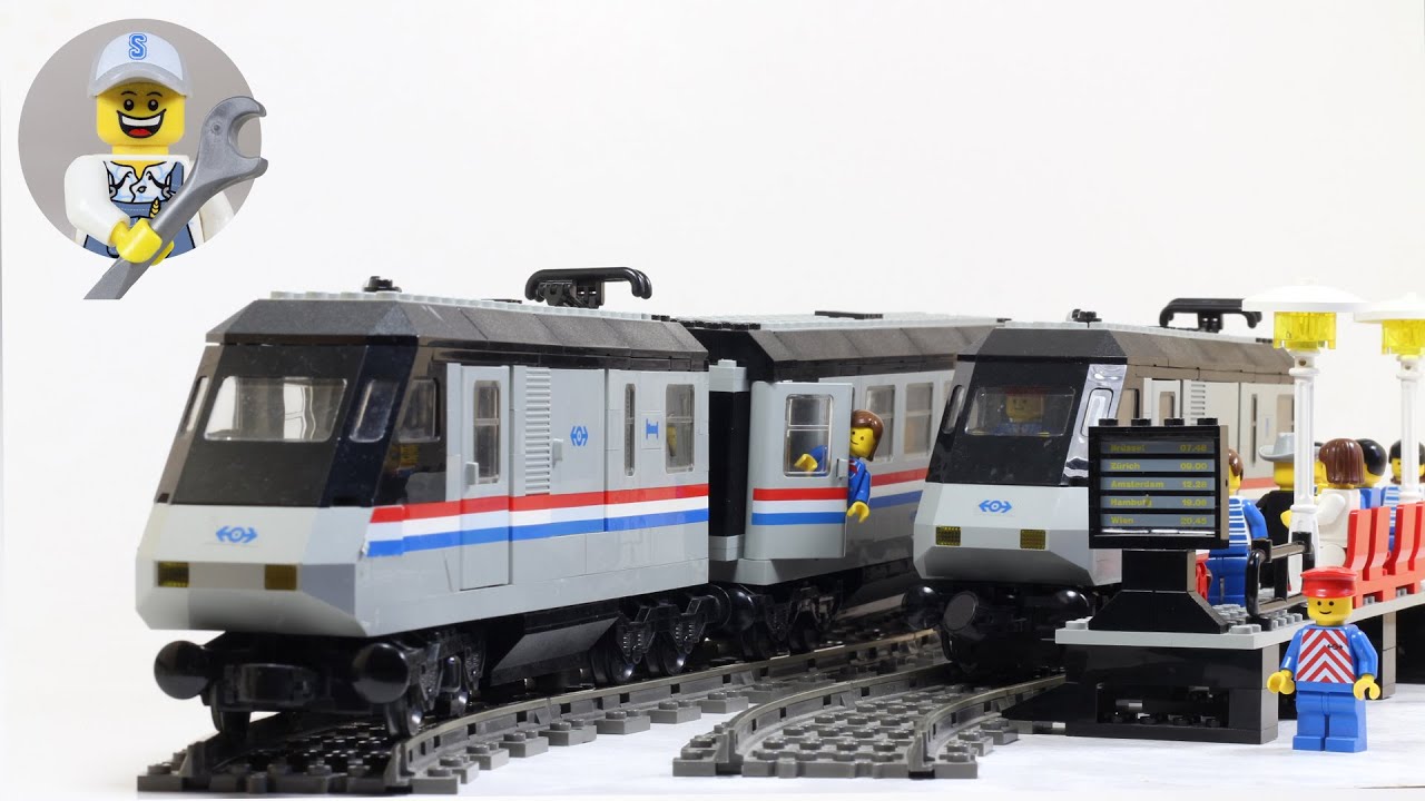 Lego 9V Train 4558 Metroliner / Amtrak / Euro Express/ Passenger Train / Personenzug speed build