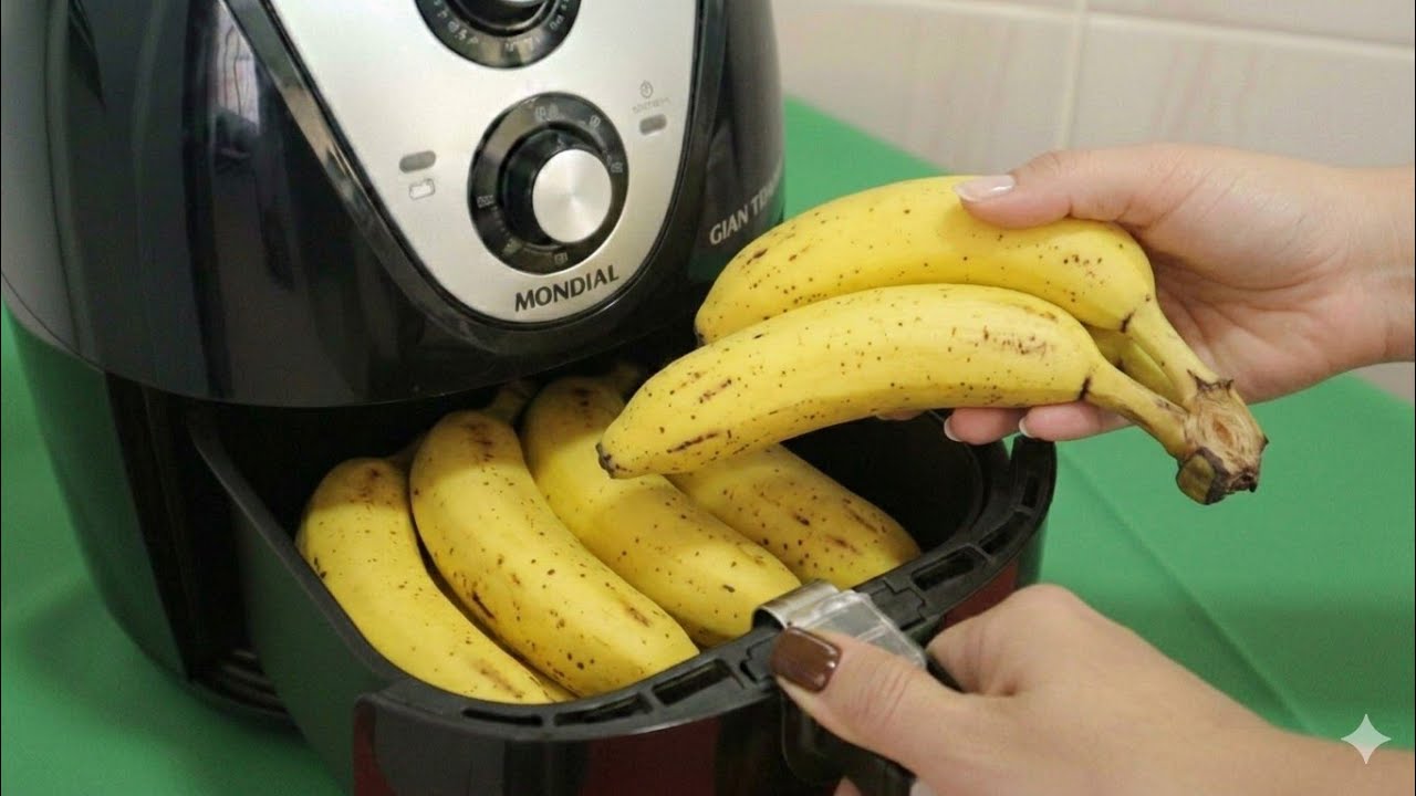 BANANA na Air Fryer- DESSE JEITO VOCÊ NUNCA VIU! Pronta em minutos!